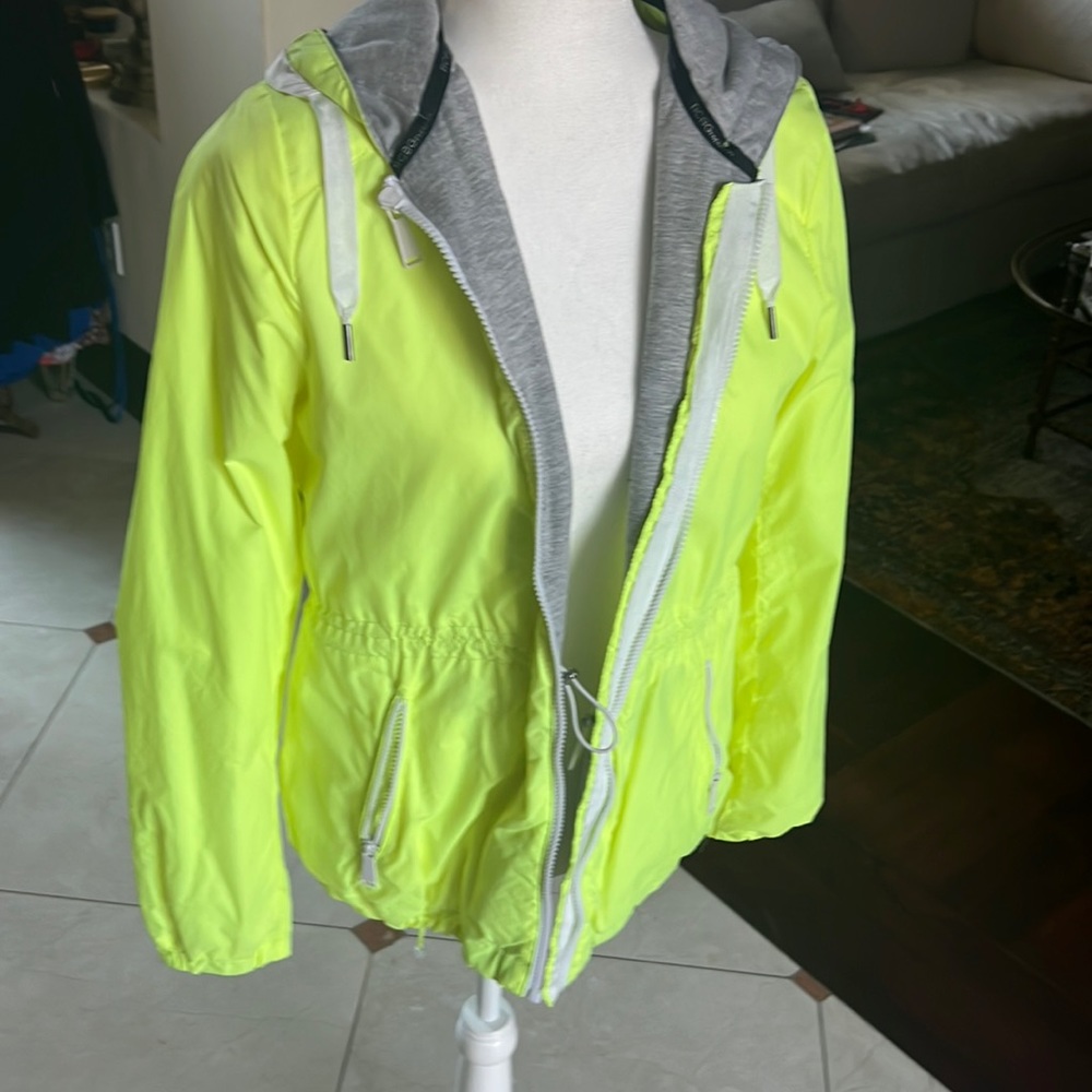 BCBG Neon Yellow Windbreaker. Size small.